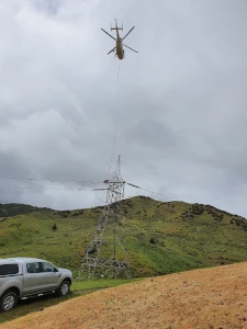 high voltage with helicopter